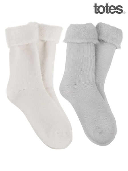 Totes Natural Ladies Brushed Thermal Bed Socks 2 Pack (173299) | £14