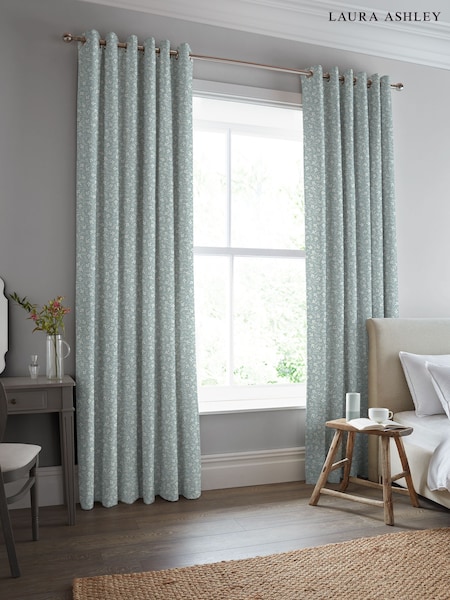 Laura Ashley Duck Egg Campion Made to Measure 100% Cotton Curtains (173404) | £100