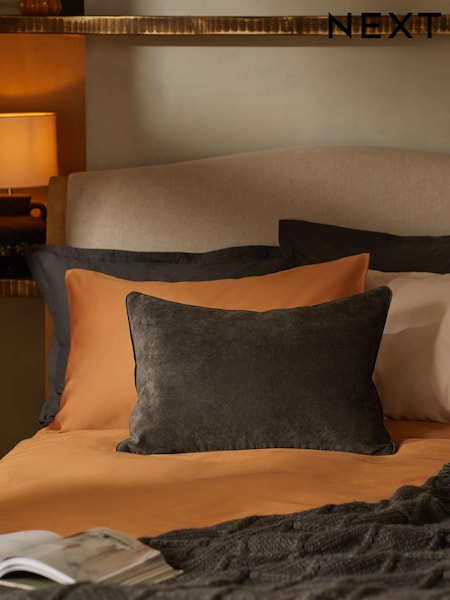 Charcoal Grey 40 x 59cm Soft Velour Cushion (173921) | £12