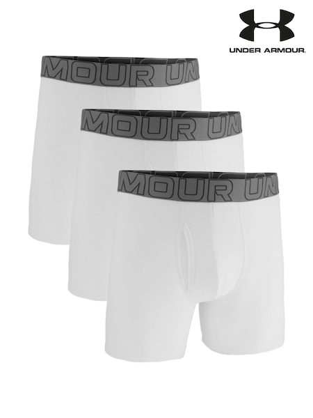 Under Armour White 100% Cotton Performance Boxers 3 Pack (174709) | £34