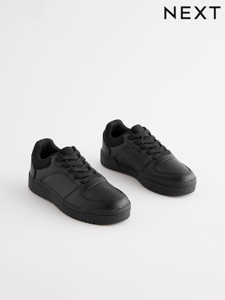 Black Wide Fit (G) School Lace-Up Shoes (175356) | £18 - £25