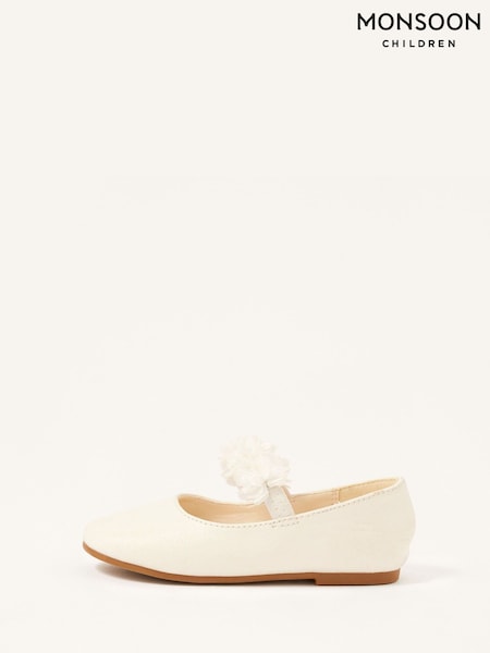 Monsoon Natural Shimmer Corsage Walker Shoes (175364) | £22