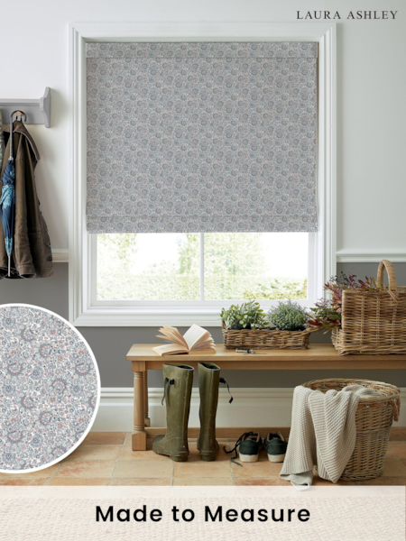 Laura Ashley Pale Slate Painswick Paisley Made to Measure 100% Cotton Roman Blinds (175451) | £84