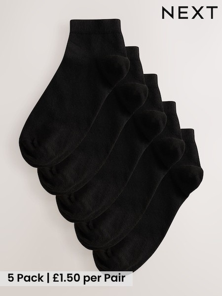 Black - Basic Trainer Socks 5 Pack
