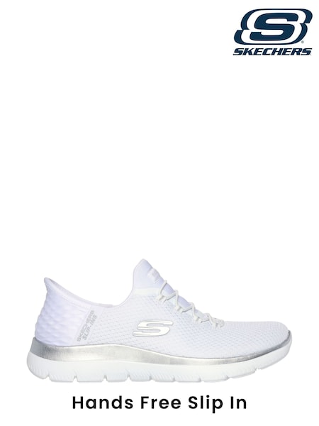 Skechers White Pink Womens Slip In Summits Dazzling Haze Trainers (175761) | £74