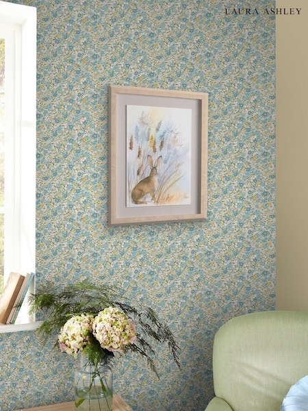 Laura Ashley Newport Blue Loveston 10M Wallpaper (175804) | £48