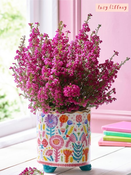 Lucy Tiffney Multi Floral Footed Plant Pot (175874) | £20