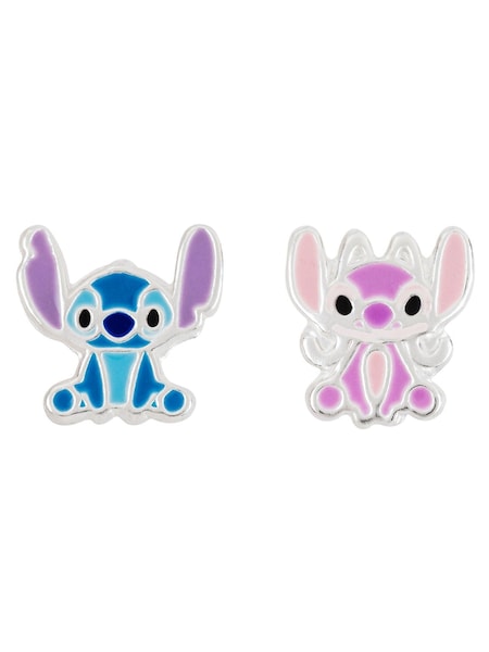 Peers Hardy Blue Disney Lilo And Stitch Sterling Silver Enamel Stamp Stud Earrings (176685) | £23