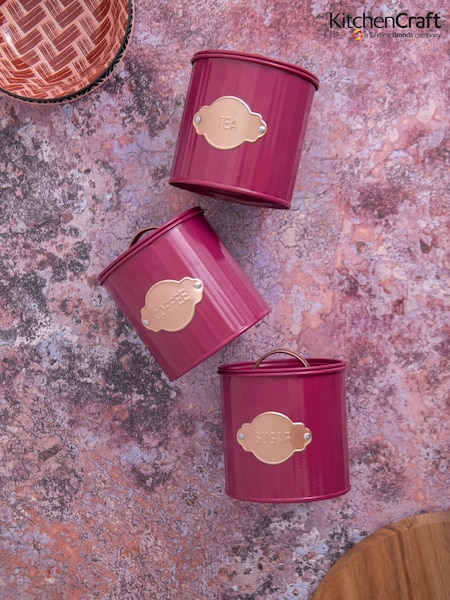 Kitchencraft Burgundy 3 Pieces Storage Canisters (177260) | £30