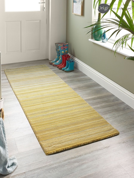 Origin Rug Collection. Ochre Fine Stripe Runner (177412) | £90