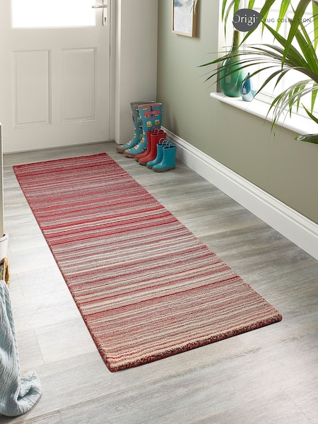 Origin Rug Collection. Red Fine Stripe Runner (177595) | £90