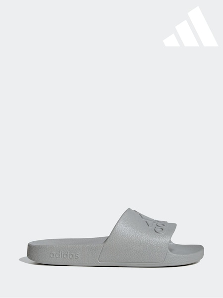 adidas Grey Sportswear Adilette Aqua Slides (178128) | £20