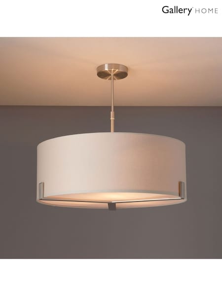 Gallery Grey Stoke Nickel Pendant Ceiling Light (178171) | £202