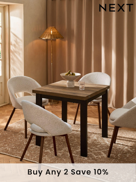 Dark Bronx Oak Effect Rectangle 4 to 6 Seater Extending Dining Table (178797) | £299