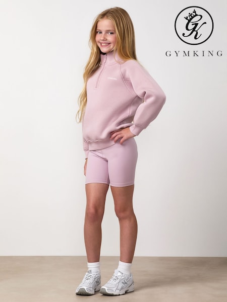 Purple - Gym King 365 Raglan Sleeve 1/4 Zip Funnel Sweat Top