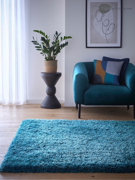 Origin Rug Collection. Dark Teal Chicago Rug (178945) | £65 - £275