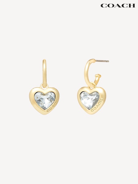 COACH Heart Charm Huggie Earrings (179001) | £75