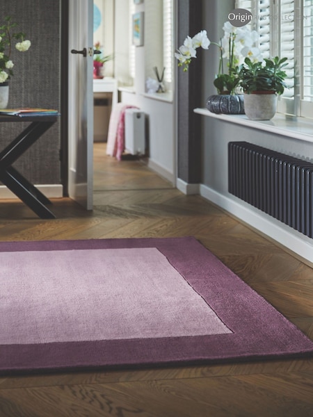 Origin Rug Collection. Mauve Borders Rug (179130) | £80 - £385
