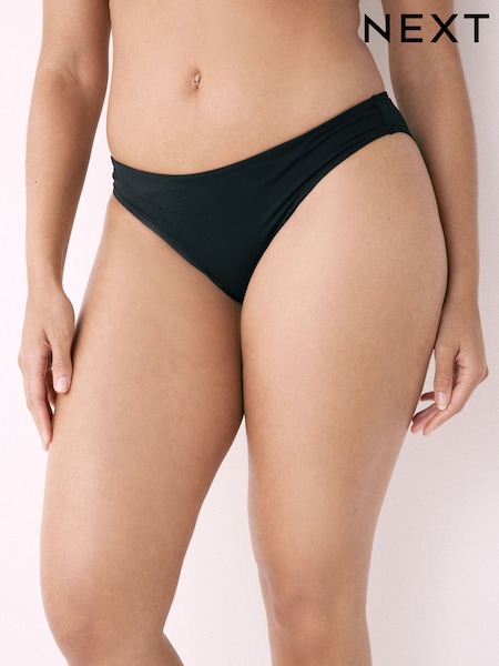 Black Ruched Side High Leg Bikini Bottoms (179145) | £14