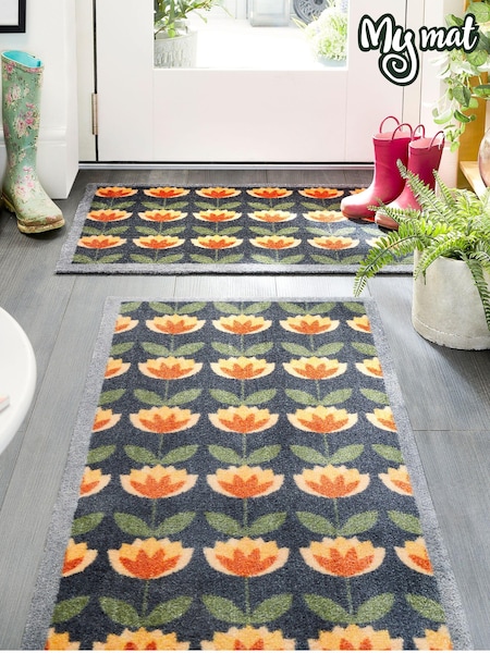 My Mat Retro Floral Washable Nylon Runner (179175) | £37