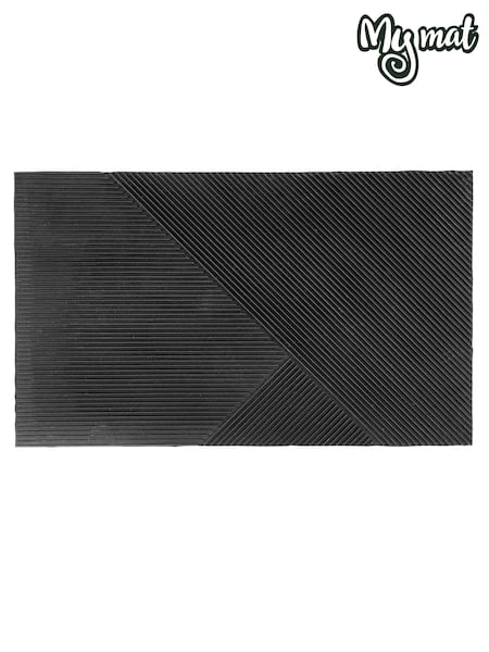 My Mat Black Reversible Rubber Curve Doormat (179314) | £16