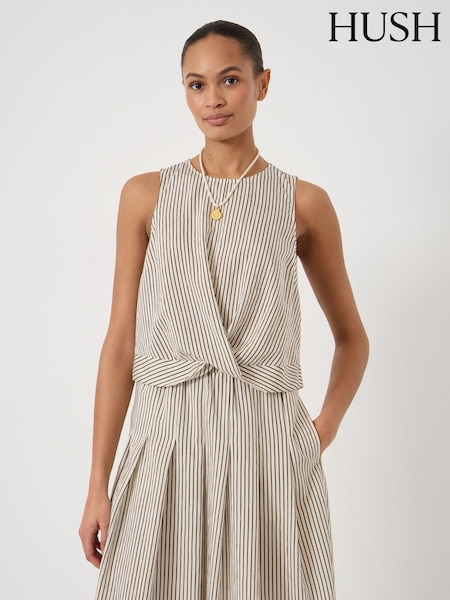 Green - Hush Front Knot Crop Top