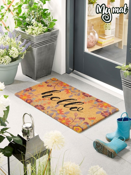 My Mat Floral Hello Printed Coir Doormat (179830) | £16
