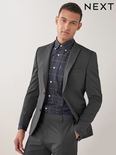 Charcoal Grey Skinny Fit Two Button Suit Jacket (179993) | £60