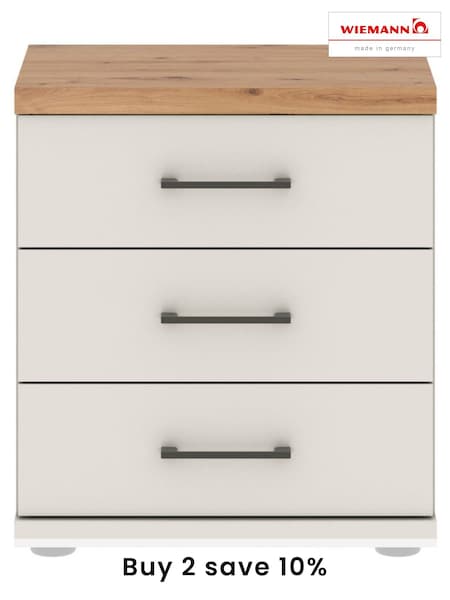 Wiemann White Truro 3 Drawer Bedside (180172) | £255