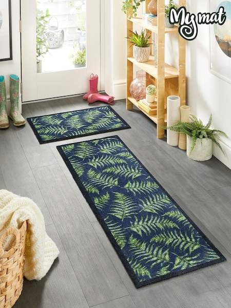 My Mat Fern Leaves Washable Nylon Runner (180449) | £37