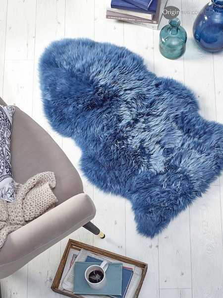 Origin Rug Collection. Navy Sheepskin Rug (180783) | £75 - £300