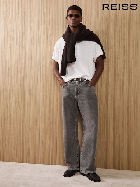 Grey - Regular Reiss Bowie Baggy-fit Jeans