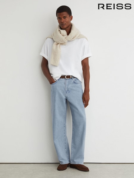 Light Blue Wash - Regular Reiss Bowie Baggy-fit Jeans