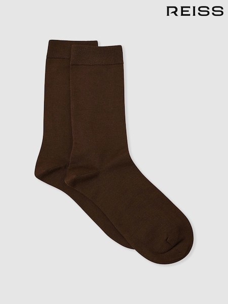 Chocolate - Reiss Sacha Silk-blend Socks