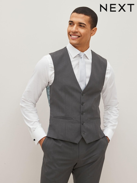 Charcoal Grey Regular Fit Waistcoat (183079) | £40
