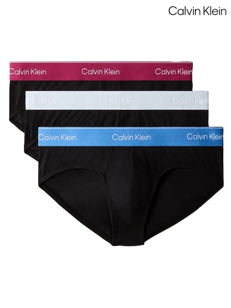Blue/White/Red - Regular Calvin Klein Hip Briefs 3 Pack