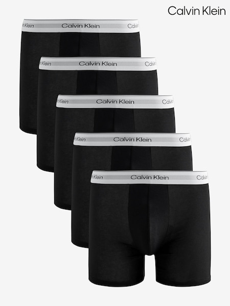 Black - Regular Calvin Klein Boxer Briefs 5 Pack Icon Cotton Stretch