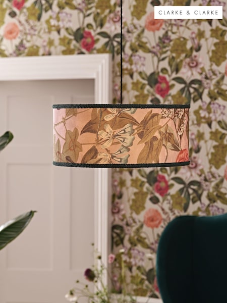 Clarke and Clarke Multicolour Passiflora Drum Lamp Shade (184482) | £50