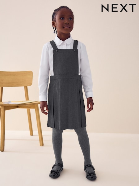 Grey Pleated Tabard Pinafore School Dress (3-14yrs) (185242) | £11 - £14