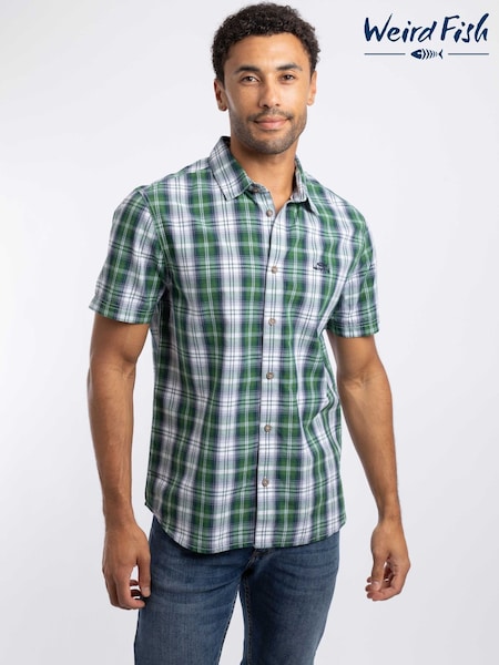 Green - Regular Weird Fish Judd Short Sleeve Check Shirt