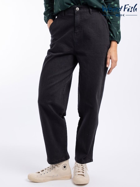 Black - Weird Fish Beryl Barrel Jeans