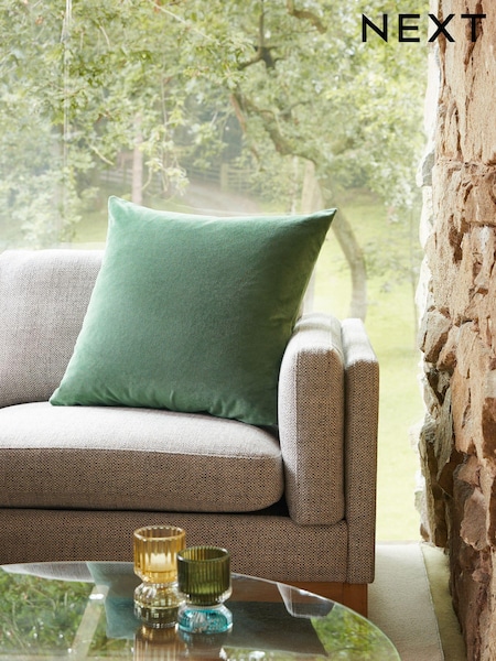 Dark Sage Green 59 x 59cm Matte Velvet Cushion (186117) | £16
