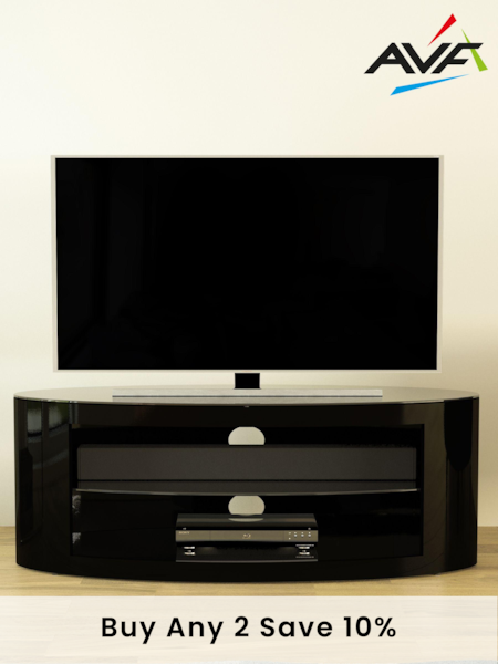 AVF Black Buckingham 1100 Oval TV Stand (186143) | £350