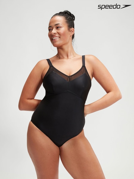 Speedo Black Womens Shaping Lunia Glow Swimsuit 1 Piece with Adjustable Straps (186563) | £55