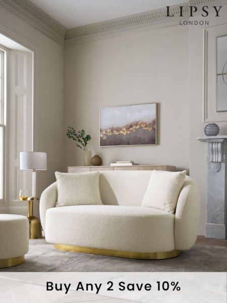 Lipsy Off White Snug Boucle Laurel 2 Seater Sofa (186627) | £875
