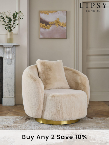 Lipsy Mink Faux Fur Laurel Accent Chair (186668) | £599