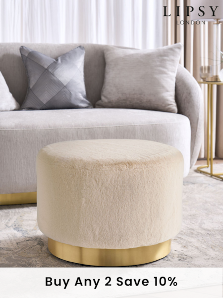Lipsy Mink Faux Fur Laurel Stool (186699) | £150