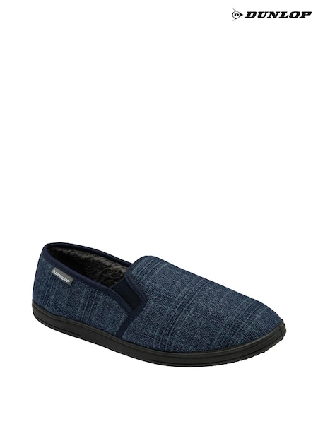 Dunlop Blue Mens Twin Gusset Full Slippers (186866) | £20
