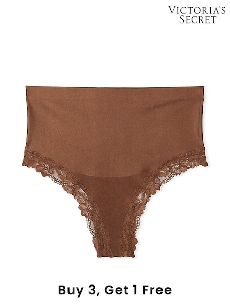 Victoria's Secret Mousse Nude Lace Trim Thong Shaping Knickers (187450) | £20