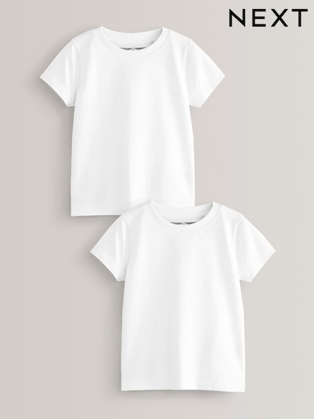 White 2 Pack Short Sleeve T-Shirts (3mths-7yrs) (187651) | £5 - £9